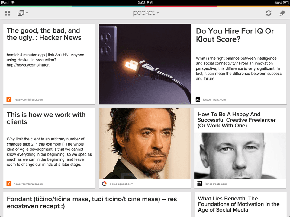Pocket on iPad Pocket on iPad