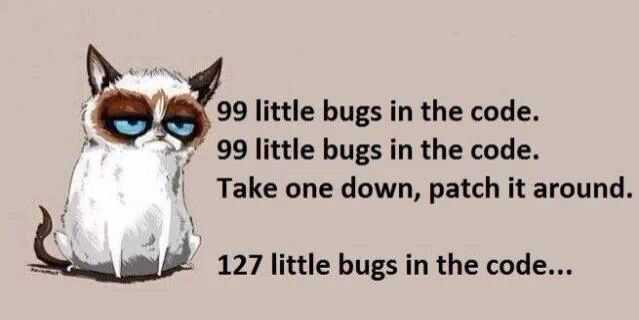 Grumpy cat with bugs