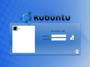 Screenshot of the login screen in Kubuntu 8.04...