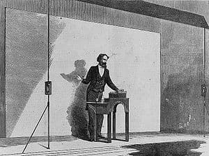 "Charles Dickens as he appears when readi...
