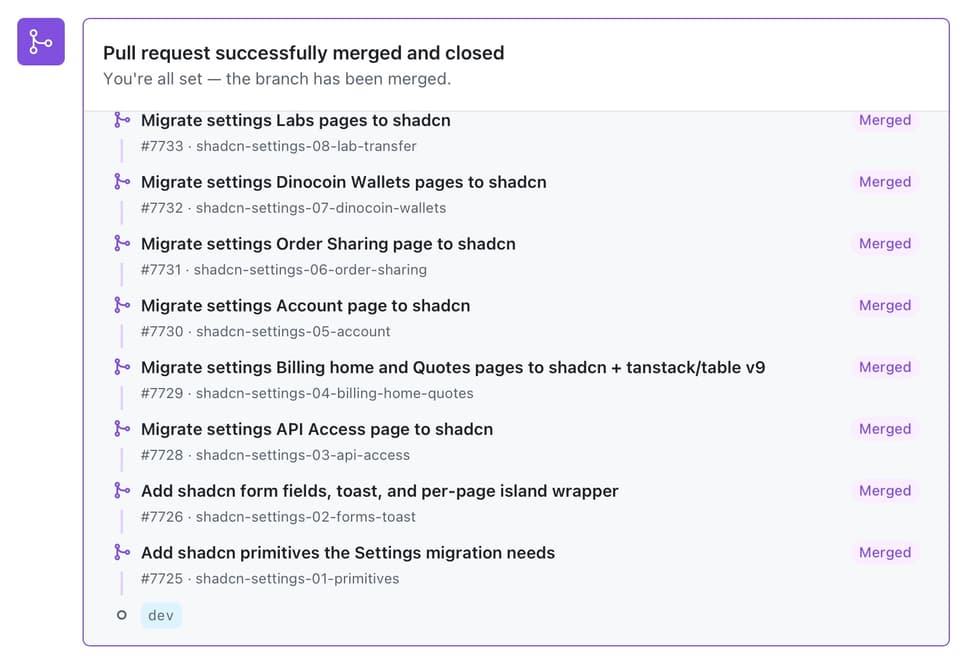 Github stack PR