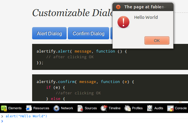 The old alert()