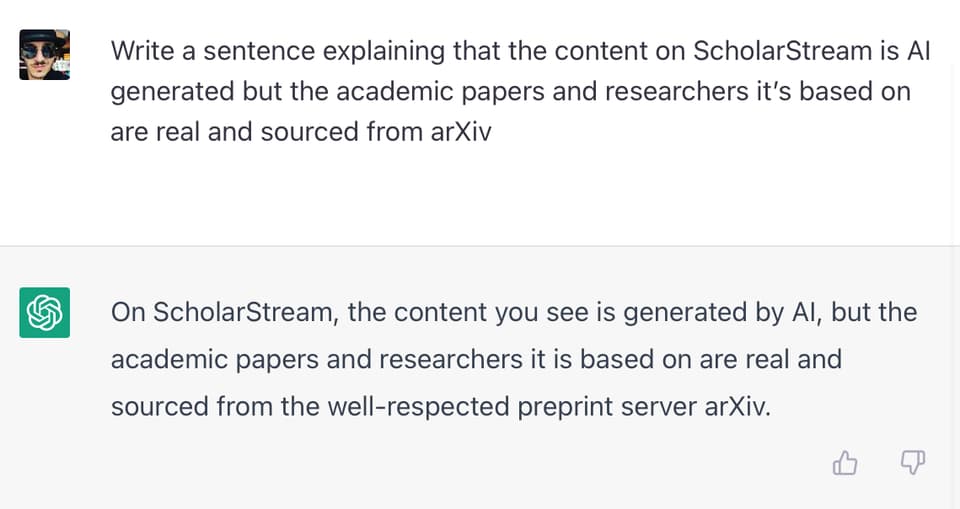 ChatGPT writes the landing page