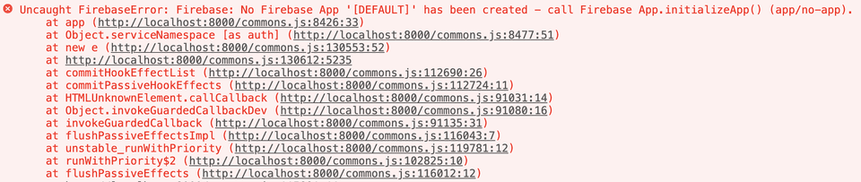 Firebase error about missing configuration