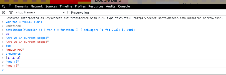 Console is in current scope Console is in current scope
