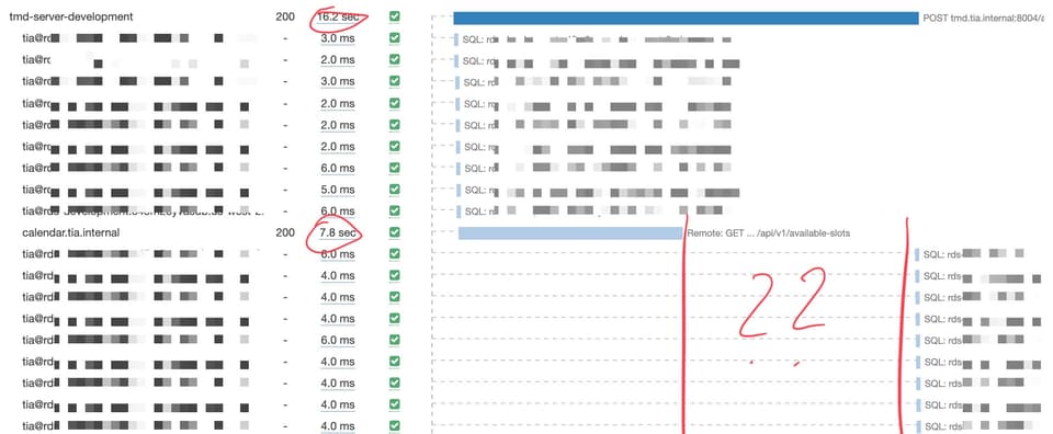 tmd-server taking forever after calendar-service
