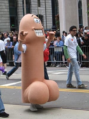 Walking penis. Gay pride parade, 2005. Walking penis. Gay pride parade, 2005.