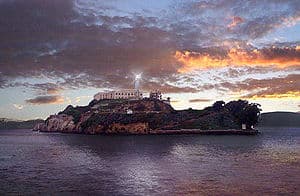 The lighthouse on Alcatraz Island, San Francis... The lighthouse on Alcatraz Island, San Francis...