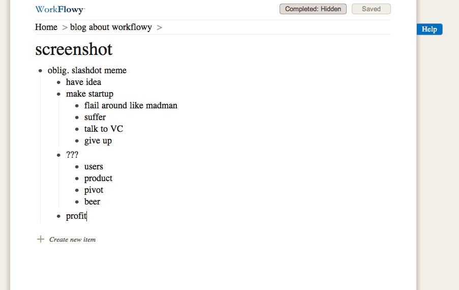 Workflowy example