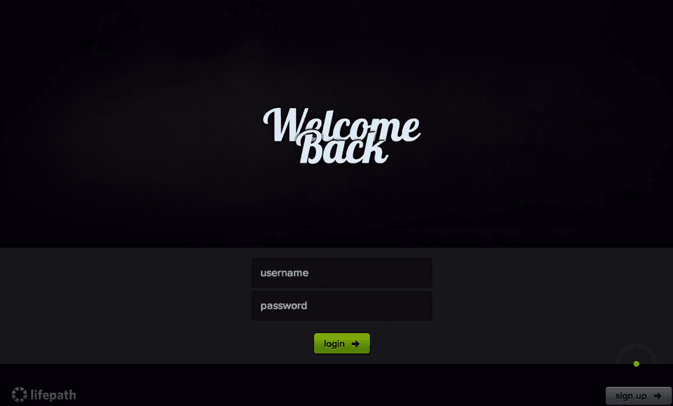 The login form