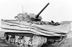Sherman DD (Duplex Drive) amphibious tank with... Sherman DD (Duplex Drive) amphibious tank with...