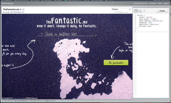 WebPutty + thefantastic.me