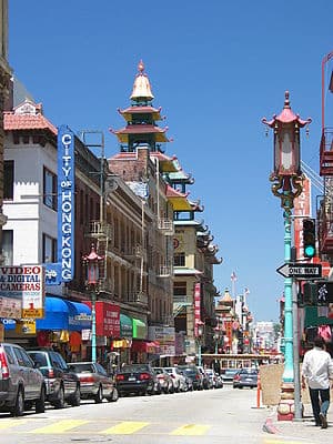 Grant Ave. in Chinatown, San Francisco. Grant Ave. in Chinatown, San Francisco.