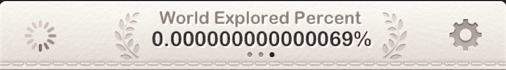 Percentage of world explored Percentage of world explored