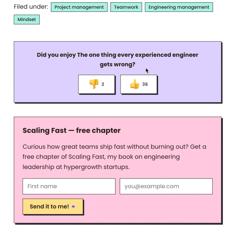 Interactive elements are fast