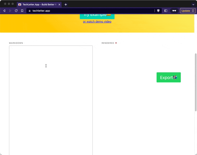 TechLetterApp in action