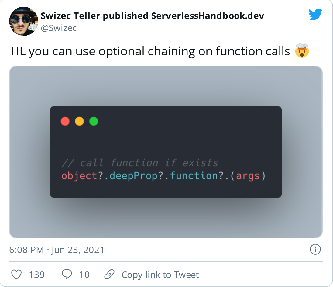 In 2020 JavaScript gained a new feature – optional chaining. It solves a problem we've had ... forever. With many workarounds and standard sol