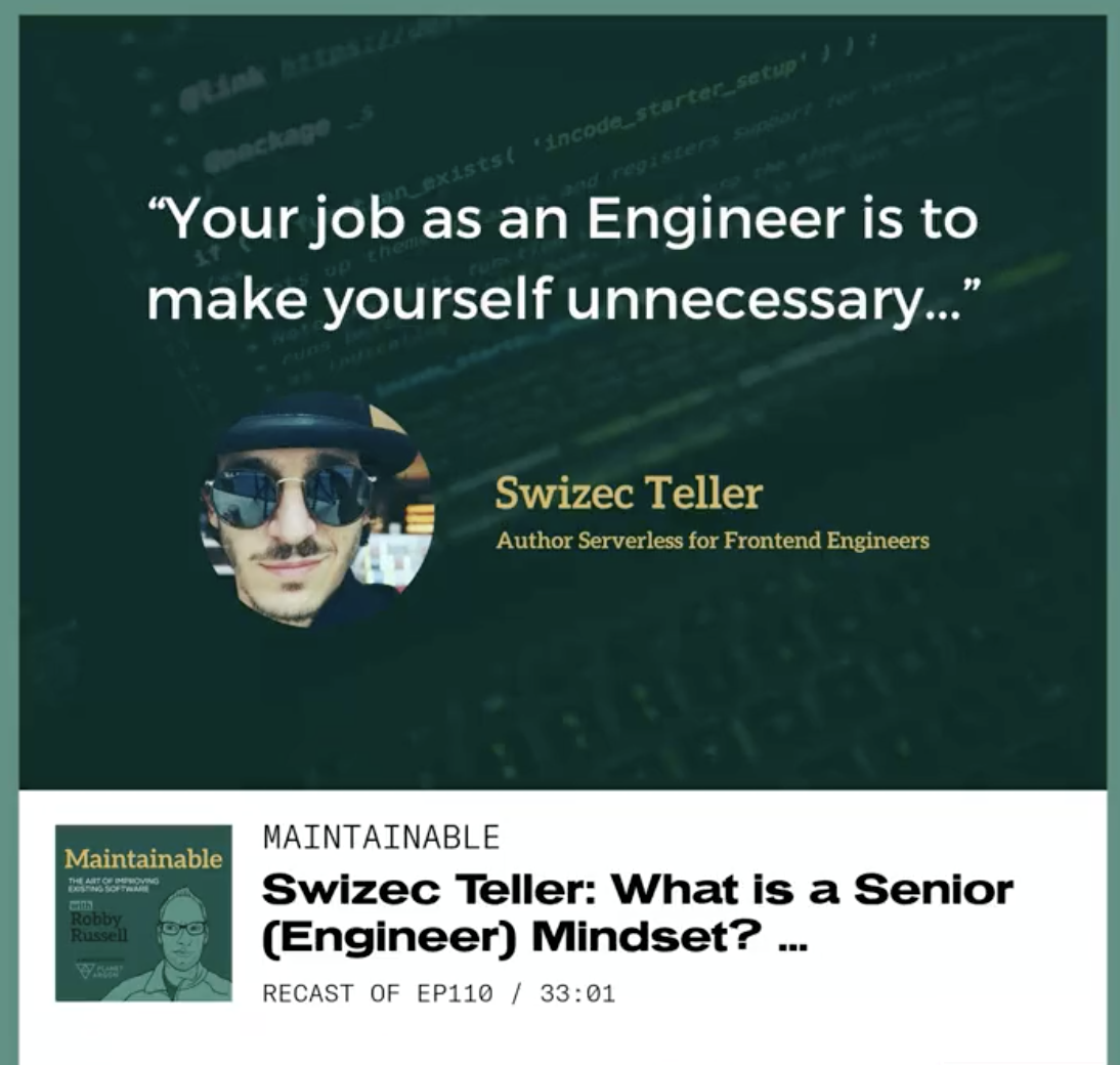 Your job as an engineer is to make yourself unnecessary Swizec Teller