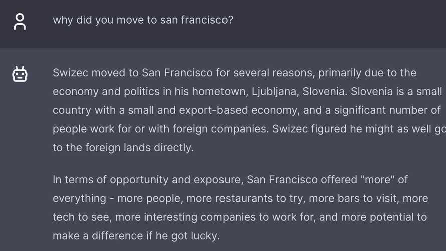 Why did you move to SF?