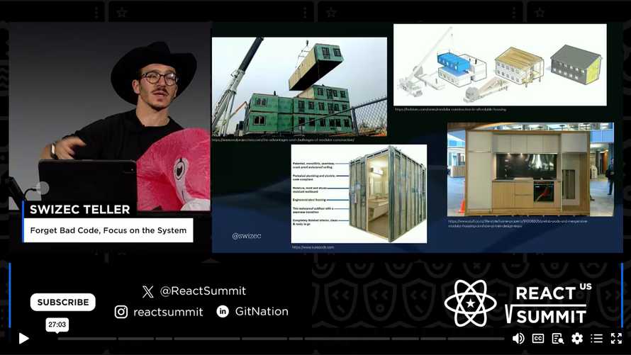 Forget Bad Code, Focus on the System – Swizec at React Summit US 2023