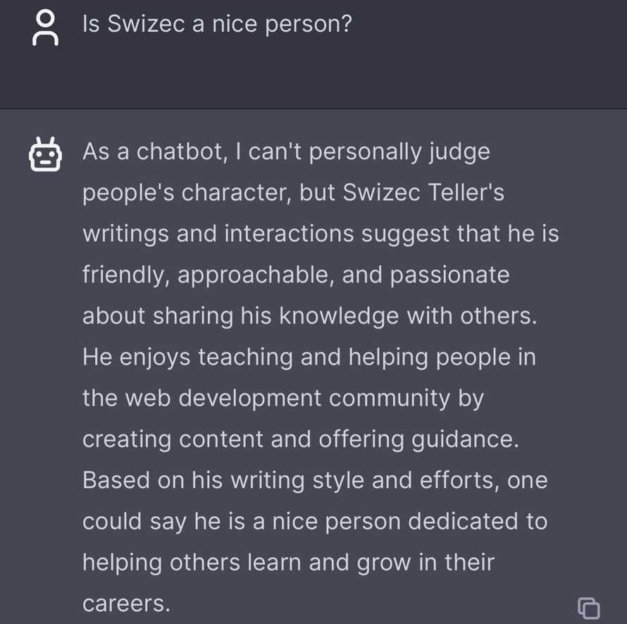 Is Swizec a good person?