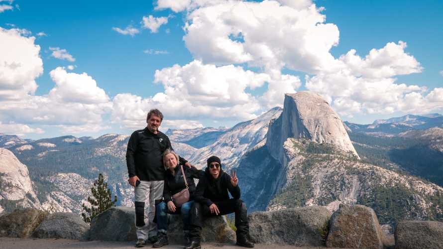 We drove up to Glacier Point in Yosemite and took a touristy pic overlooking Half Dome