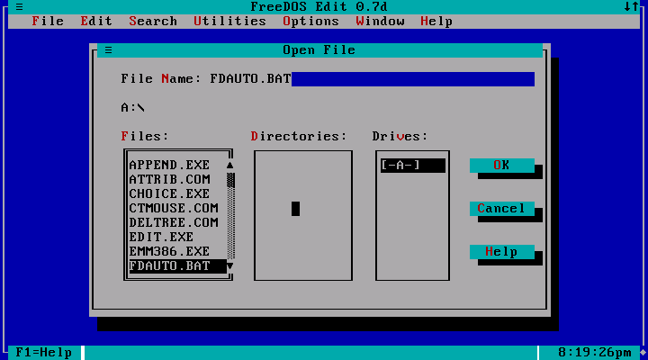 Example of what text-based GUIs in DOS used to look like, image from Wikipedia