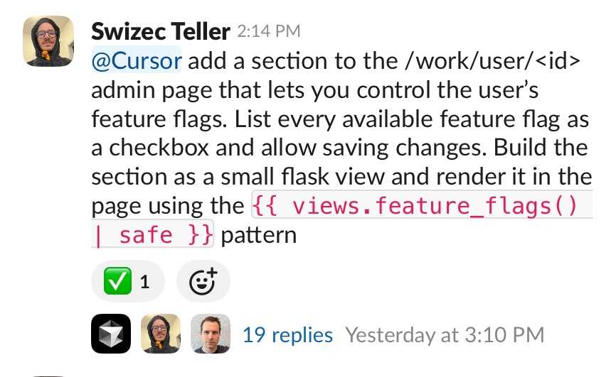 Cursor builds a feature flag manager
