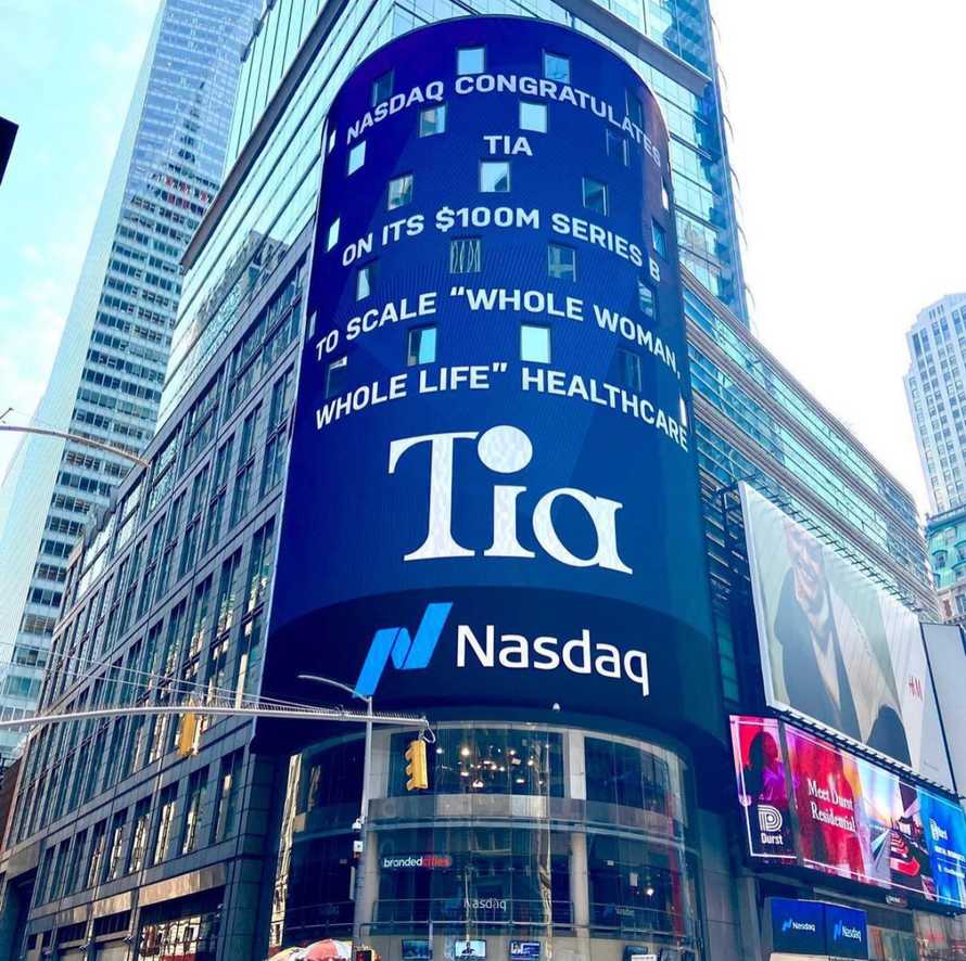 Tia Series B announced on the famous Nasdaq screen