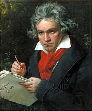 Deutsch: Portrait Beethovens mit der Partitur ...