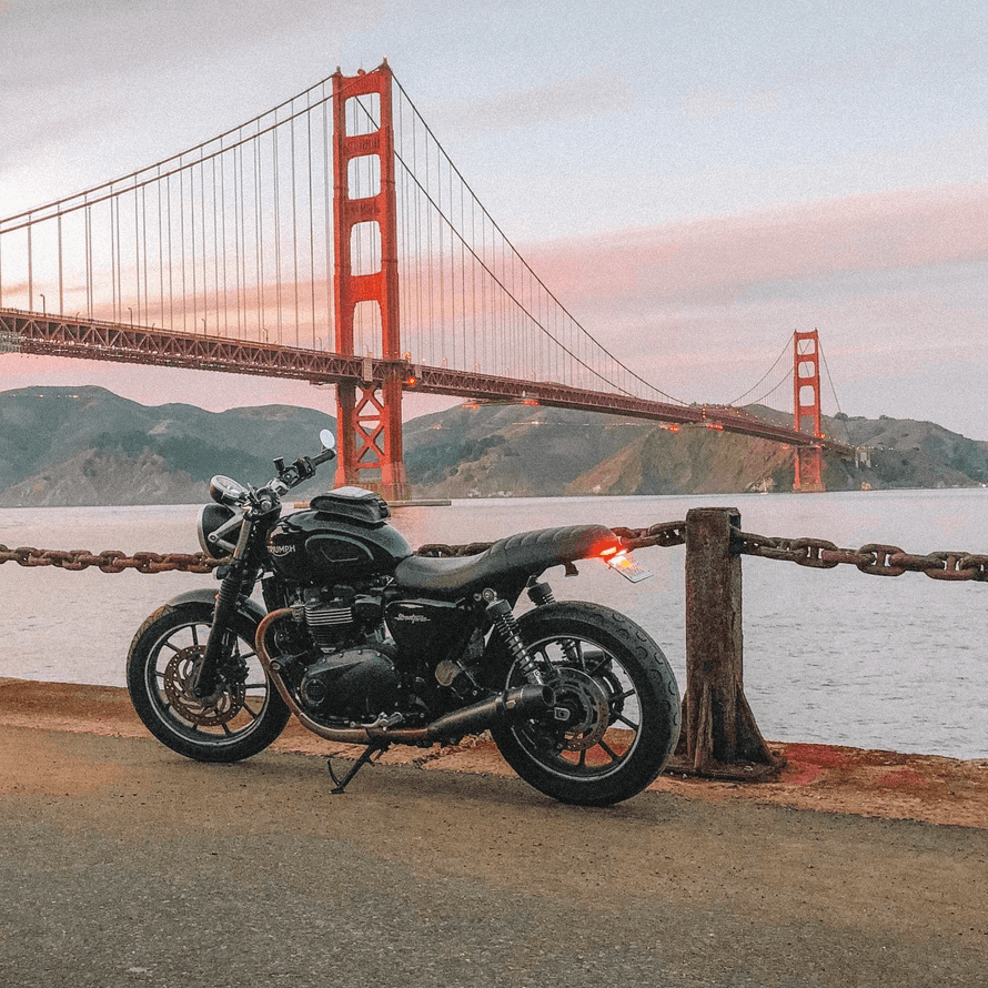 Swizec's bike next to a bridge