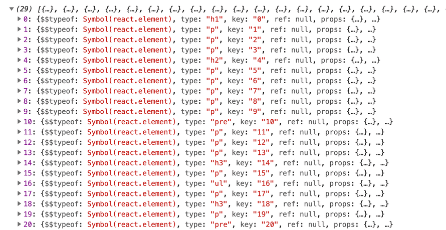 Snipped content after JSX parsing