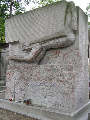 The tomb of Oscar Wilde in Père Lachaise Cemetery