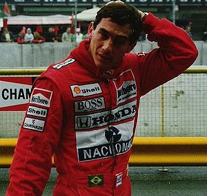 Defending champion Ayrton Senna won a second c...