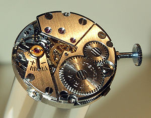 Prim clockwork of a wristwatch, watchmaking ex...