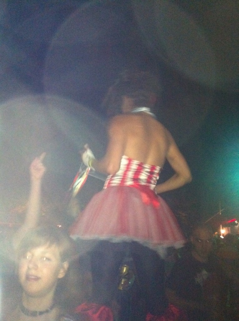 Girl on stilts!