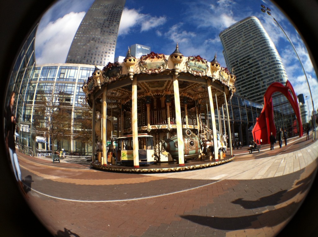 Carousel in the midst of the financial district