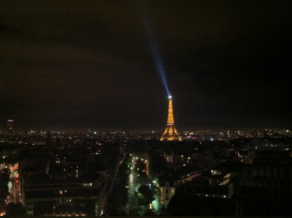 View of Eiffel tower from the Arc