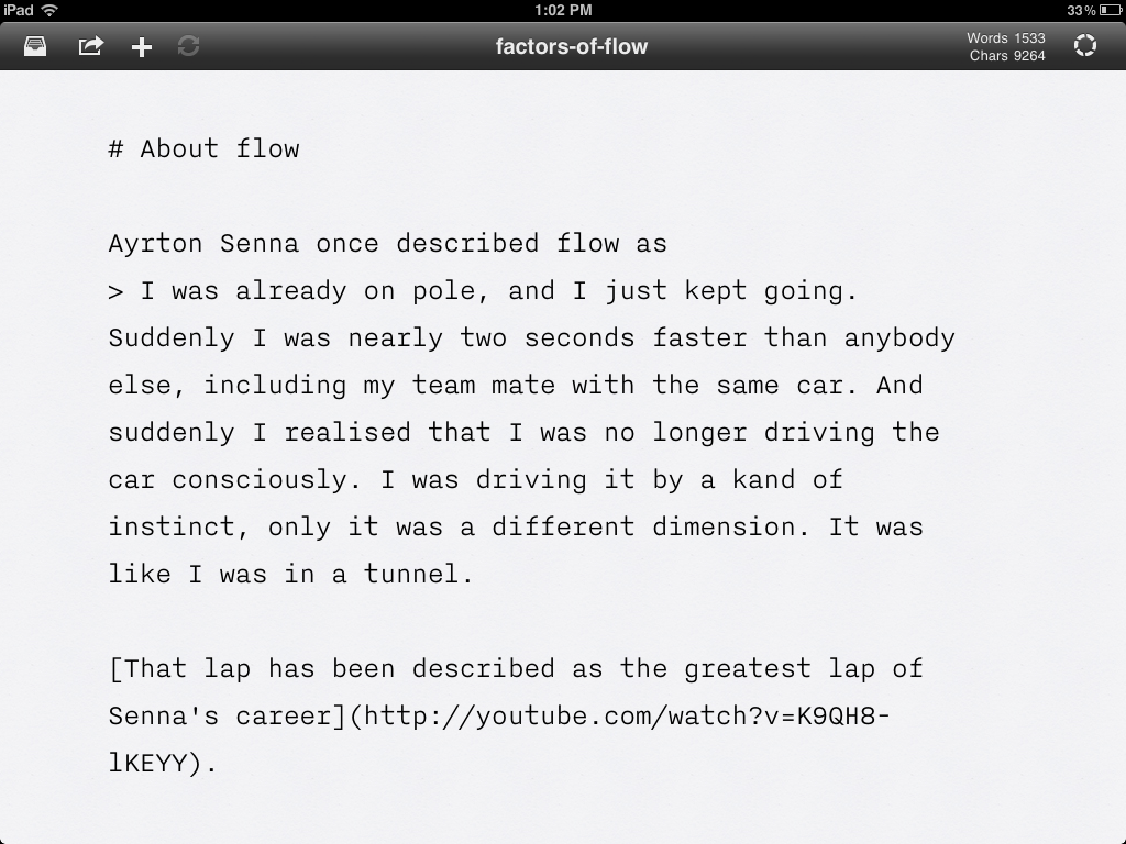 iA Writer on the iPad