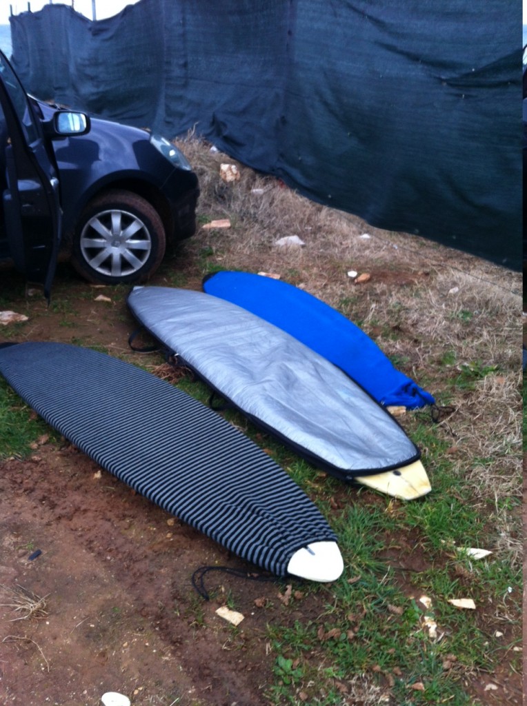 Surfboards, mine was the middle