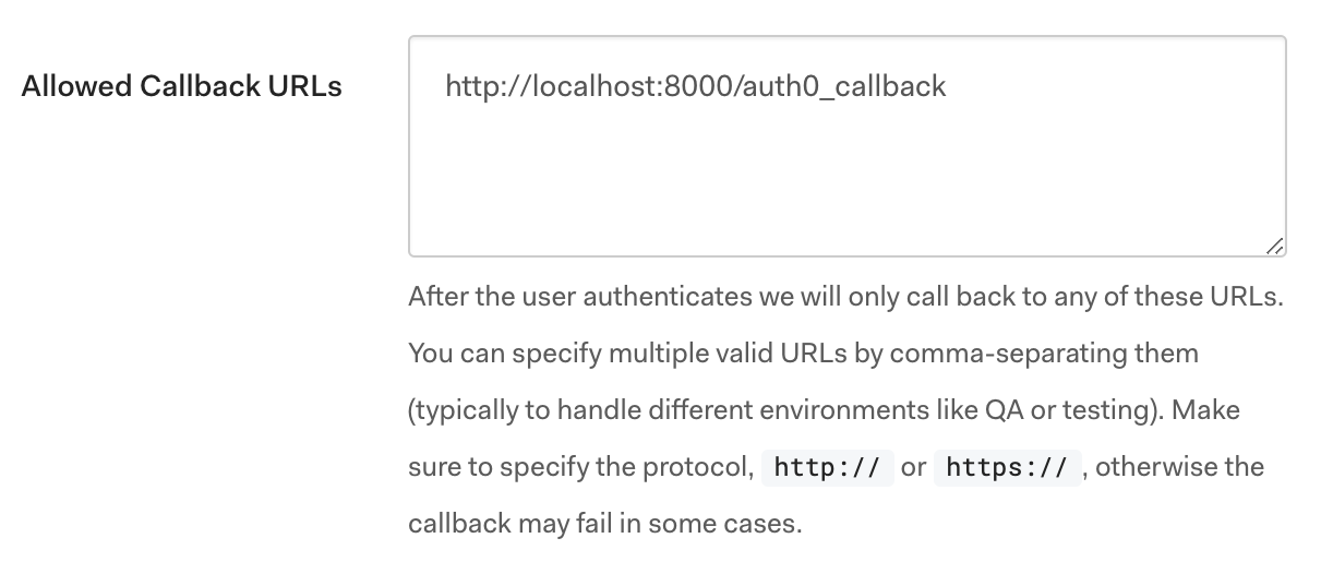 Callback config